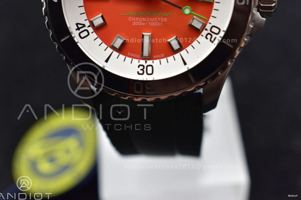Rubber Strap Orange on Dial Edition Best SS BLSF 1:1 Automatic Green SuperOcean 42 A2824 0507